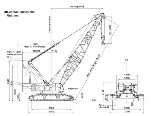 Гусеничный башенный кран - CCH1400-6 - IHI Construction Machinery limited - со стрелой / решетка / для строительства