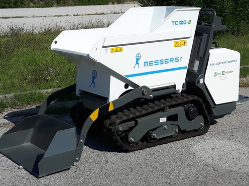 Гусеничный мини-опрокидыватель - tc120-e - Messersì S.p.A. - электрический / с подъемным ковшом / самозагружающийся