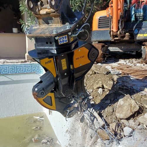 Гидравлическая дробилка для бетона - MB-P380 - MB Crusher - для экскаватора-погрузчика / для погрузчика / для компактного погрузчика