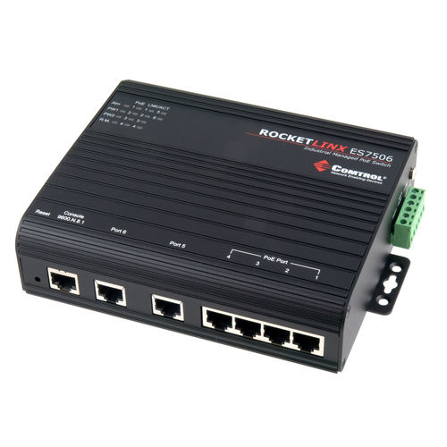 Управляемый коммутатор Ethernet - RocketLinx® ES7506 - Comtrol Corporation - 6 портов / беспроводной / встраиваемый