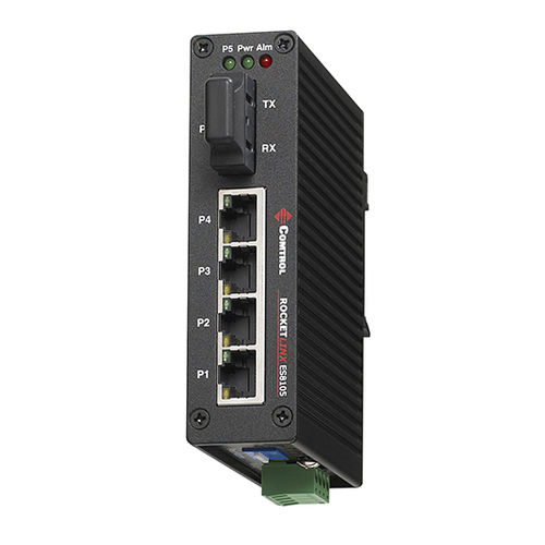 Неуправляемый коммутатор Ethernet - RocketLinx ® ES8105F-S - Comtrol Corporation - 5 портов / Gigabit Ethernet / оптического волокна