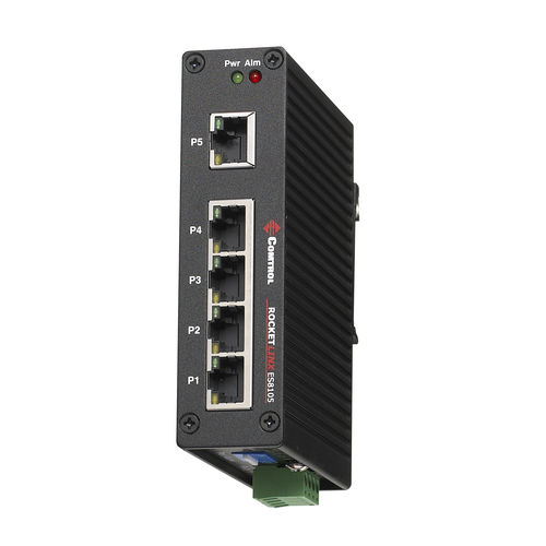 Неуправляемый коммутатор Ethernet - RocketLinx ES8105-XT - Comtrol Corporation - 5 портов / Gigabit Ethernet / на DIN-рейке