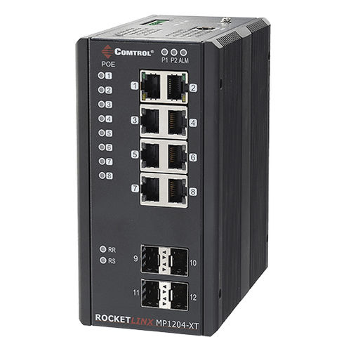 Управляемый коммутатор Ethernet - RocketLinx ® MP1204-XT - Comtrol Corporation - 12 портов / гигабит / настенный