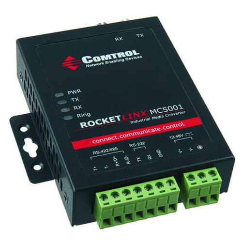 Коммуникационный преобразователь - RocketLinx ® MC5001 - Comtrol Corporation - для измерения температуры / последовательный / на DIN-рейке