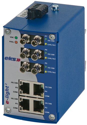 Неуправляемый коммутатор-преобразователь - eks Engel GmbH & Co. KG - 10 портов / Ethernet / оптического волокна