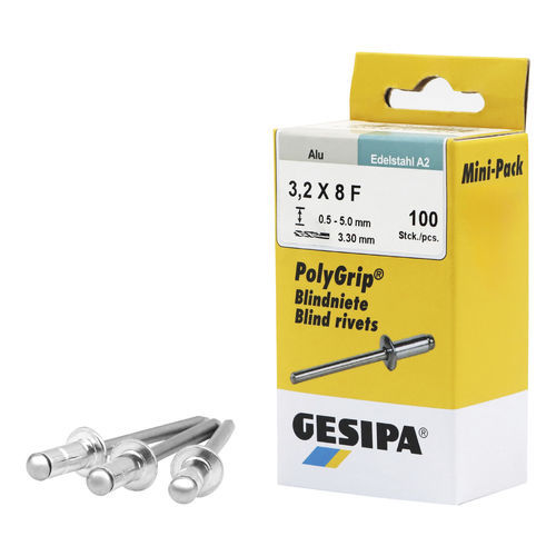Заклепка глухая заклепка - Mini-Pack PolyGrip® - SFS Group Germany GmbH - с выпуклой головкой / из алюминия / из нержавеющей стали