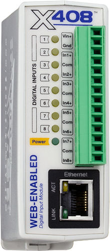 Цифровой входной модуль - X-408™ series - Xytronix Research & Design, Inc. - Modbus TCP / 8 цифровых входов / смещенный