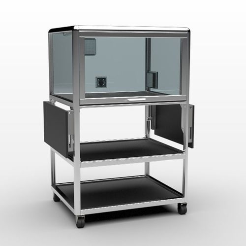 Защитный распределительный шкаф - BRIGHT Testing GmbH - на роликах / из алюминия / для принтера