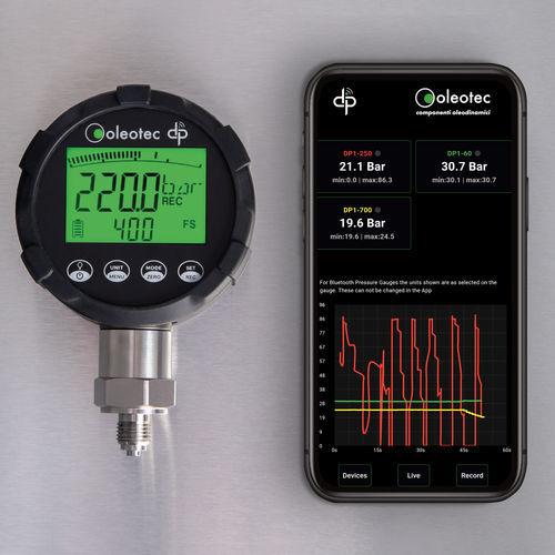 Цифровой манометр - DP1 series - Oleotec S.r.l. - G 1/4 / из нержавеющей стали / bluetooth