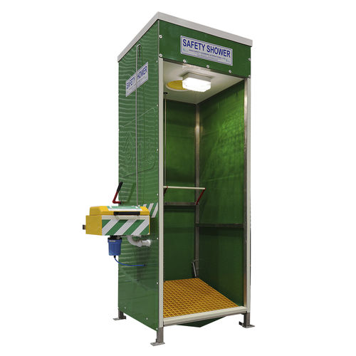 Напольный аварийный душ - CS1R - Aqua Safety Showers Internatioanl - с фонтаном для промывки глаз / для использования в помещениях / для опасной зоны