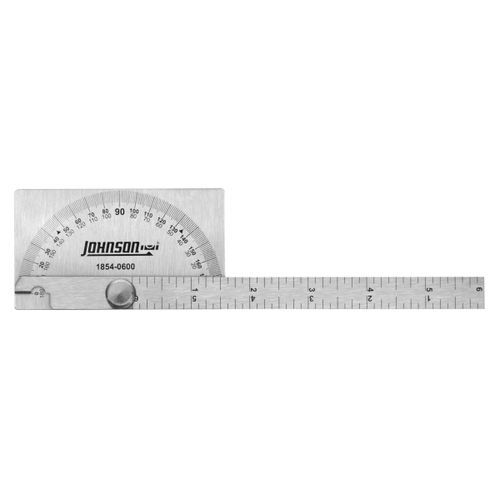 Транспортир из нержавеющей стали - 1854-0600 - Johnson Level - с измерительной линейкой / для проверки углов