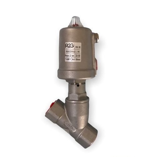 Клапан с наклонным седлом - R2SI NC - R2G Fluidics Srl - поршневый / с пневматическим управлением / для контроля расхода