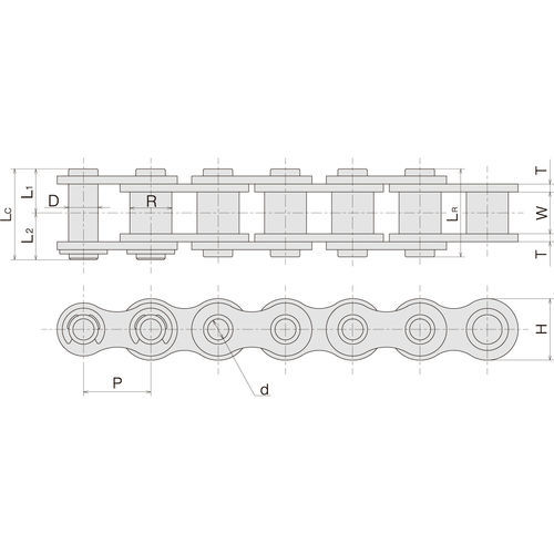 Цепь с полой осью - HP - Sugiyama Chain Co., Ltd. - трансмиссионная / из стали / ANSI
