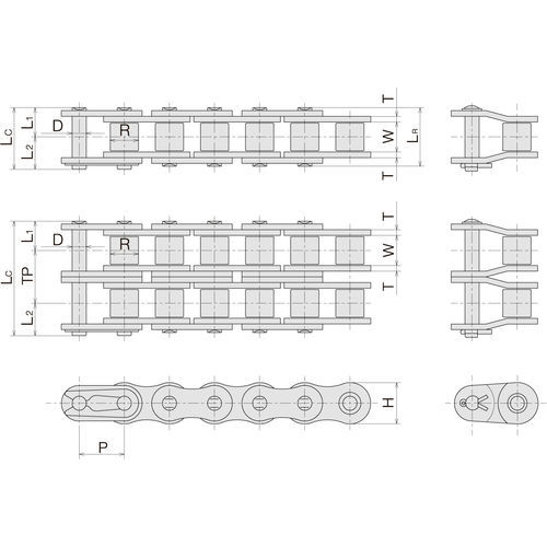Цепь из никеля - NP - Sugiyama Chain Co., Ltd. - трансмиссионная / из стали / с роликами