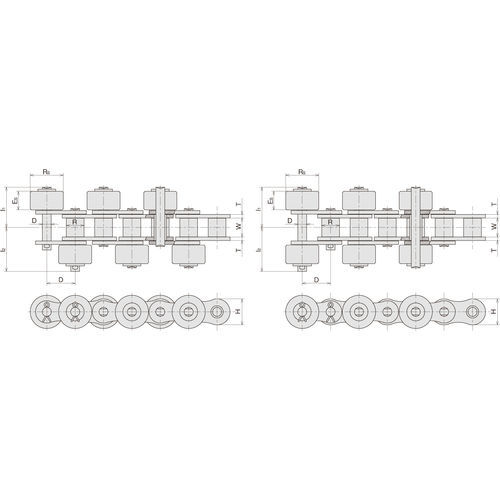 Трансмиссионная цепь - SR - Sugiyama Chain Co., Ltd. - из углеродистой стали / из пластика / с роликами