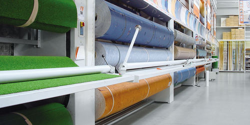 Вращающийся накопитель для рулона - TeboMat - Intertex Maschinenbau Ingeborg Deiss GmbH & Co. - вертикальный / для текстиля в рулонах / для ковров