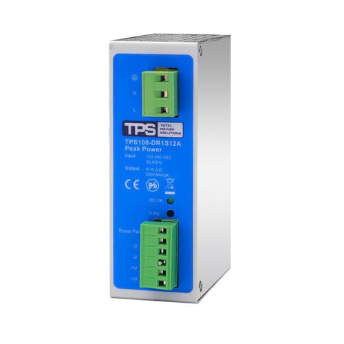Источник электропитания на DIN-рейке - TPS100-DR1S12A - TPS Elektronik GmbH - AC/DC / с двумя выходами / монофазовый