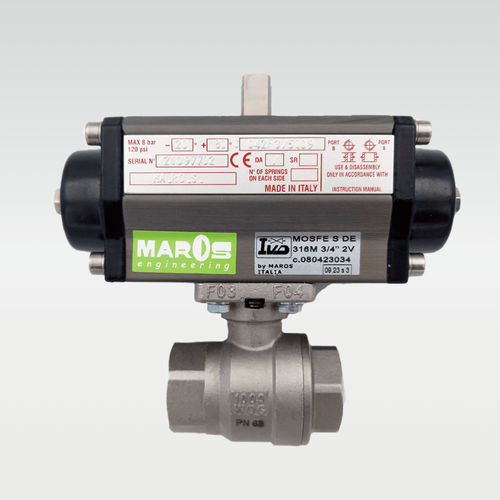 Клапан со сферическим золотником - 80323014 - MAROS Engineering - с пневматическим управлением / для контроля / внутренняя резьба-внутренняя резьба
