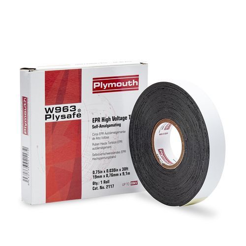Лента электрической изоляции - W963 Plysafe - Plymouth Rubber Europa S.A.U. - самоотвердевающая / из каучука / для использования при высоком напряжении