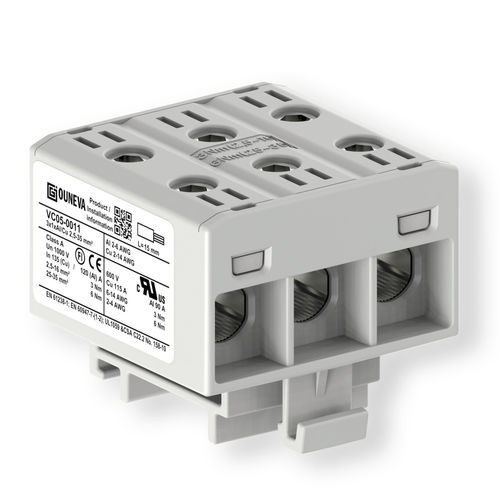 Клеммная колодка мощности - VC05-0011 - ZELEC - на DIN-рейке / с винтовым соединением / изолированная
