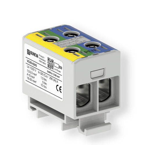 Клеммная колодка мощности - VC05-0243 - ZELEC - на DIN-рейке / с винтовым соединением / изолированная