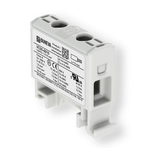 Клеммная колодка мощности - VC05-0010 - ZELEC - на DIN-рейке / с винтовым соединением / изолированная