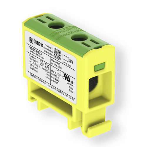 Клеммная колодка мощности - VC05-0193 - ZELEC - на DIN-рейке / с винтовым соединением / изолированная