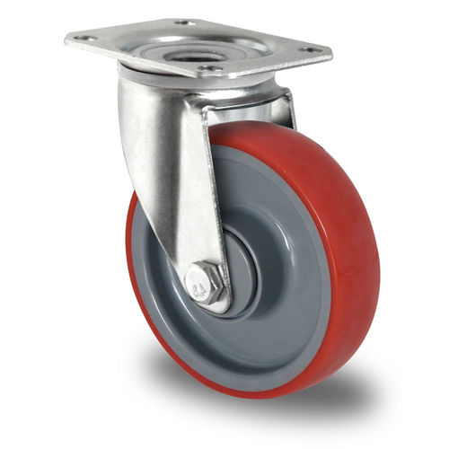 Поворотный ролик - SBP35WC125N2U6B32 - FEIL rolltainer GmbH - неподвижный / с пластиной / для тележки