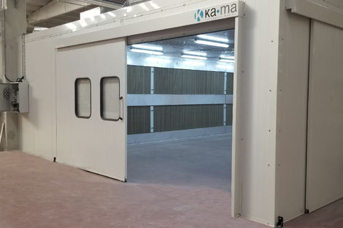 Закрытая окрасочная кабина - Karabudak Mühendislik Makine İmalat Sanayi Ltd. Şti - для запасных частей / для деревообрабатывающей промышленности / с сухой фильтрацией