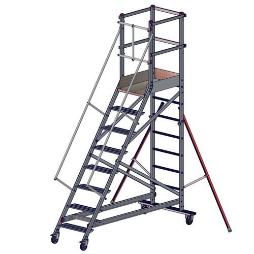Стремянка из алюминия - EMG 55 - FORTAL - 10 ступеней