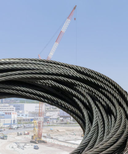 Трос для подъема для вездеходного крана - C.F.WIREROPE, LTD - из стали / гибкий / сшитый