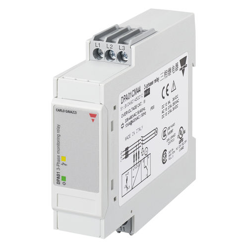 Реле для наблюдения порядка чередования фаз - DPA01CM44 - Carlo Gavazzi Automation SpA - отсутствие фазы / последовательности чередования фаз / 1NO/NF