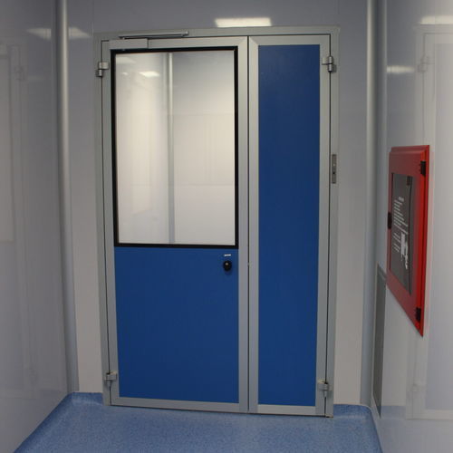 Створчатый ворота - Cleanroom Italia srl - из алюминия / застекленный / для использования в помещениях