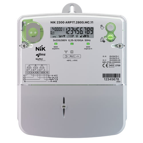 Трехфазовый Электрический счетчик электроэнергии - 2300 - NIK Electronics - на DIN-рейке / RS-485