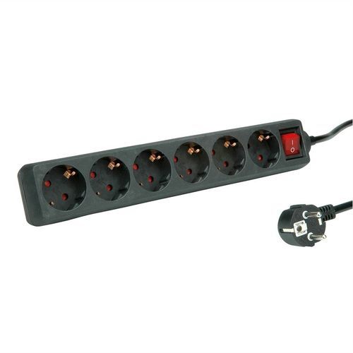 Сетевой фильтр с выключателем - 19071075 - SECOMP Electronic Components GmbH - со световым индикатором / 6 гнезд