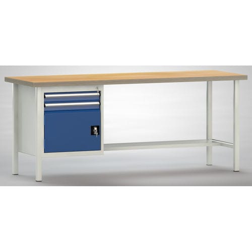 Верстак из бука - WS118N-2000M40-E1691 - KLW LUTZ - с 2 выдвижными ящиками / для двери / с полкой