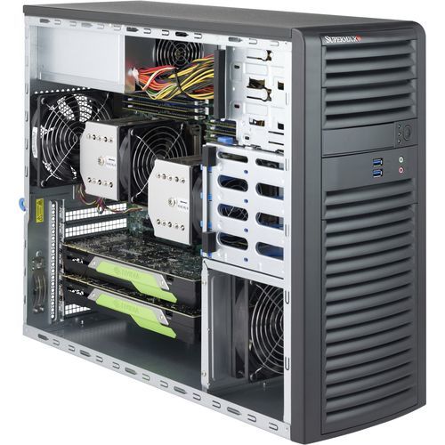 Крейт для монтажа в стойку - 732D3-1K26B - SUPERMICRO - для материнской платы ATX / с 2 отсеками для дисков / USB