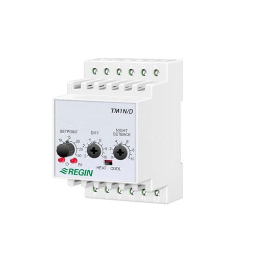 Электронный термостат - TM1N/D - Regin - реле / на DIN-рейке / 24 Vca