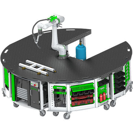 Тележка рабочее место - CART10L - APT Manufacturing Solutions - из стали / с платформой / с полками