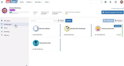 Программное обеспечение развития - Gamification - SoftExpert - для обучения