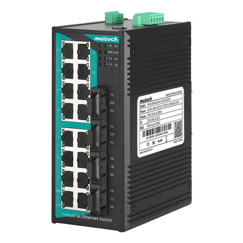 Управляемый коммутатор Ethernet - MISCOM6220-4F - Maisvch - 20 портов / уровня 2 / на DIN-рейке