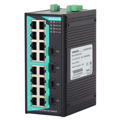 Неуправляемый коммутатор Ethernet - MIEN3220-4GF - Maisvch - 20 портов / 10/100BaseT(X) / уровня 2