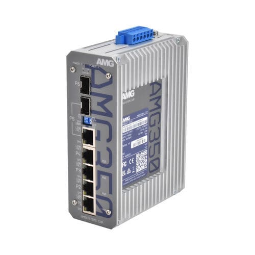 Неуправляемый коммутатор Ethernet - AMG350-4GAT-1C-1S-P120-LV - AMG Systems - 6 портов / на DIN-рейке / настенный