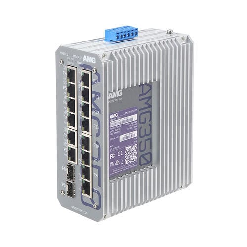 Неуправляемый коммутатор Ethernet - AMG350-14GAT-2S-P300 - AMG Systems - 16 портов / на DIN-рейке / DIN-рейка