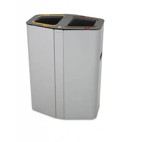 Мусорный контейнер из гальванизированной стали - T02E30 - Recycleoffice - для переработки / блокируемый / с ручкой