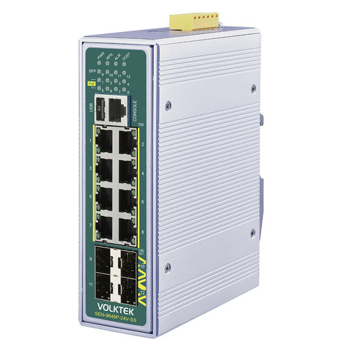 Управляемый коммутатор Ethernet - SEN-9648P-24V-SS - Volktek - 12 портов / Gigabit Ethernet / ProfiNet