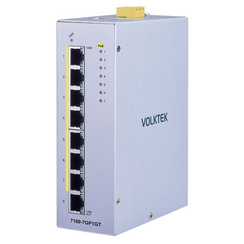 Неуправляемый коммутатор Ethernet - 7160-7GP1GT - Volktek - 8 портов / Gigabit Ethernet / ProfiNet