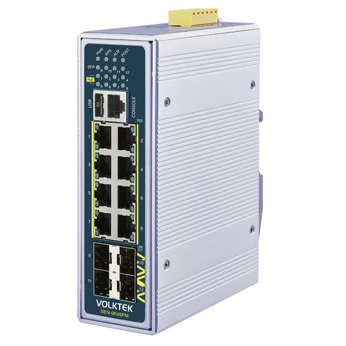 Управляемый коммутатор Ethernet - SEN-9648PM-24V - Volktek - 12 портов / Gigabit Ethernet / ProfiNet