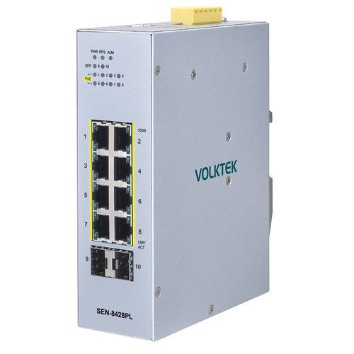 Управляемый коммутатор Ethernet - SEN-8428PL - Volktek - 8 портов / на DIN-рейке / DIP