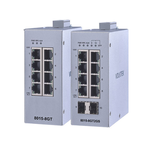 Управляемый коммутатор Ethernet - 8015 series - Volktek - 8 портов / 10 портов / на DIN-рейке